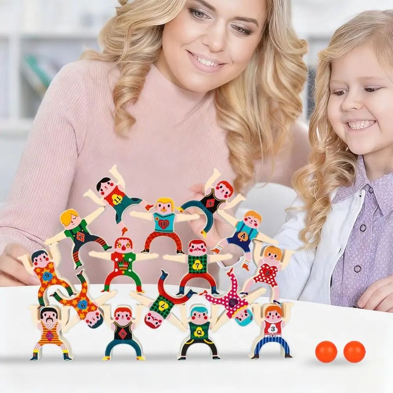 Montessori Wooden Balance Toy Stacking Board Toddler Balance Game Early Learning Puzzle 5