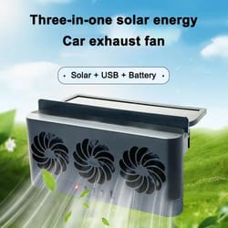 solar car exhaust fan window mount car ventilation fan for fresh, cooler parking