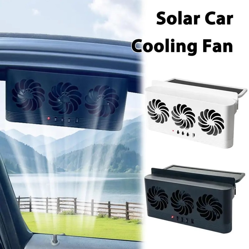 Solar Car Exhaust Fan Window Mount Car Ventilation Fan For Fresh Cooler Parking 1
