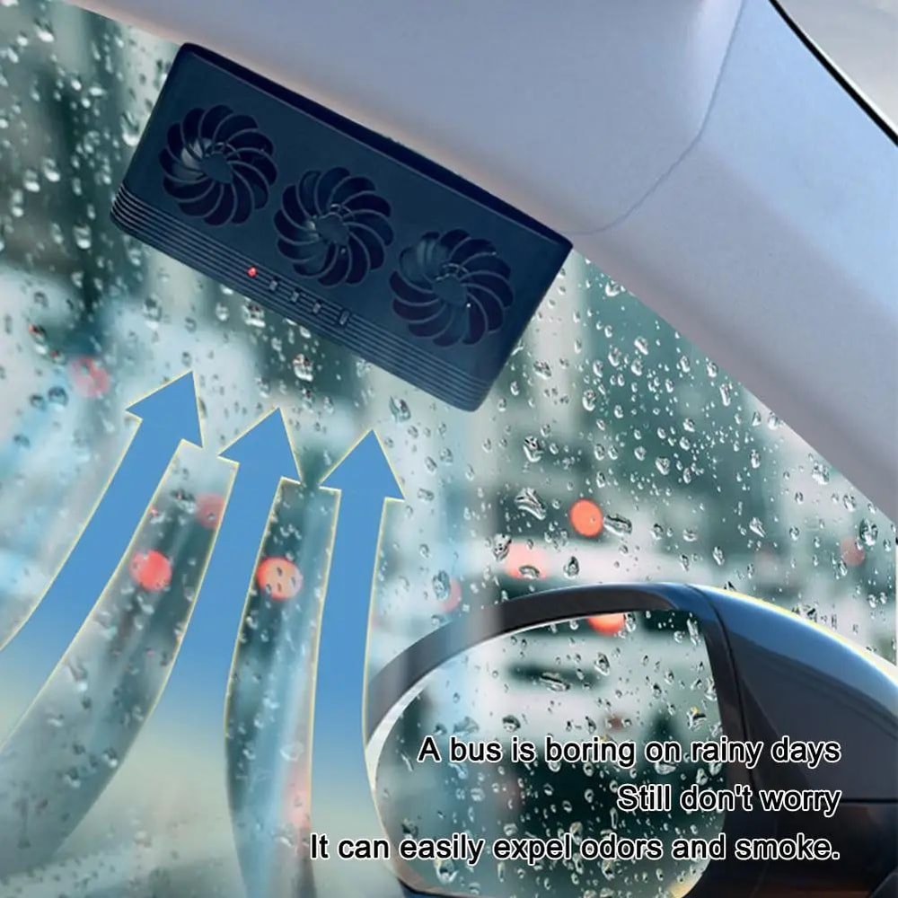 Solar Car Exhaust Fan Window Mount Car Ventilation Fan For Fresh Cooler Parking 3