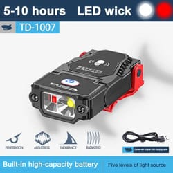 motion-sensing rechargeable cap brim light, ultra-bright hat clip headlamp for fishing & hiking