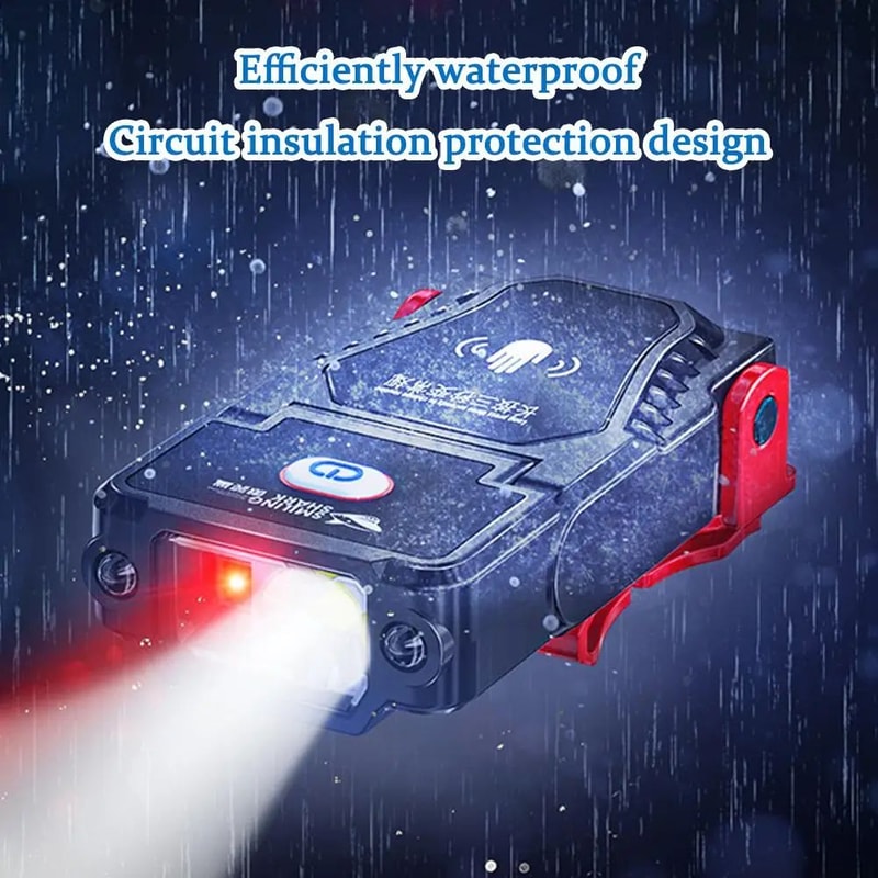 MotionSensing Rechargeable Cap Brim Light UltraBright Hat Clip Headlamp For Fishing Hiking 1