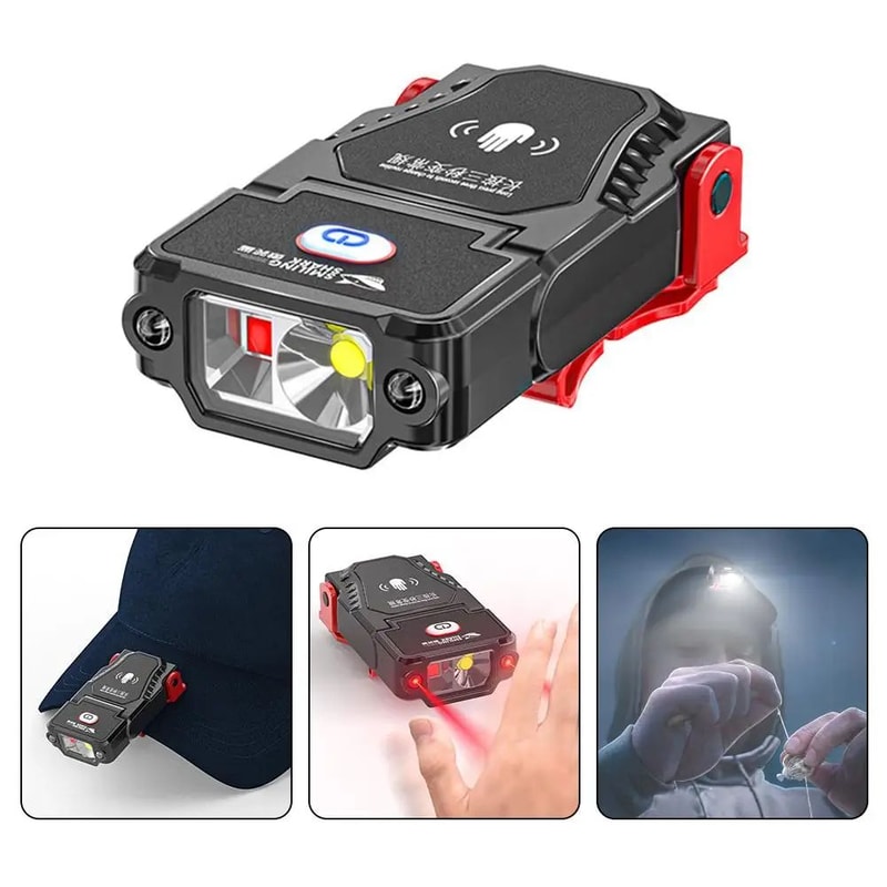 MotionSensing Rechargeable Cap Brim Light UltraBright Hat Clip Headlamp For Fishing Hiking 2