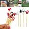 50Piece Christmas Fruit Picks Bamboo Party Fork Set With Santa Snowflake Tree Reindeer Designs 2