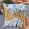 50Piece Christmas Fruit Picks Bamboo Party Fork Set With Santa Snowflake Tree Reindeer Designs 6
