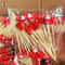 50Piece Christmas Fruit Picks Bamboo Party Fork Set With Santa Snowflake Tree Reindeer Designs 9