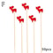50Piece Christmas Fruit Picks Bamboo Party Fork Set With Santa Snowflake Tree Reindeer Designs 10