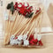 50Piece Christmas Fruit Picks Bamboo Party Fork Set With Santa Snowflake Tree Reindeer Designs 13