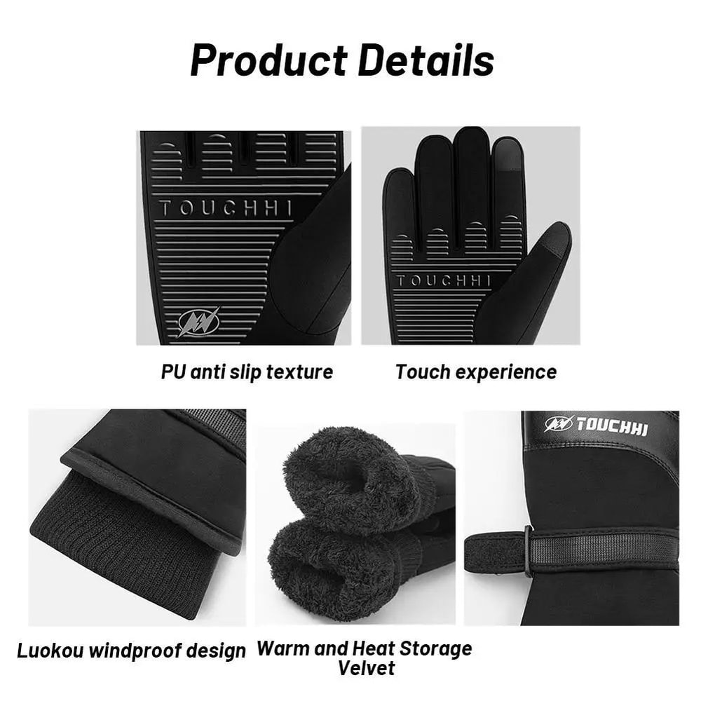 USB Heated Gloves For Men Women QuickWarm Velvet Lined Winter Gloves For Cycling Ski 3