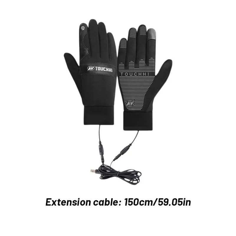 USB Heated Gloves For Men Women QuickWarm Velvet Lined Winter Gloves For Cycling Ski 5