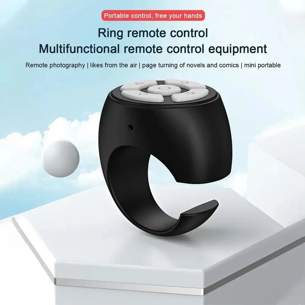 Bluetooth Ring Remote For Phone Tablet Page Turner Camera Shutter Controller 3