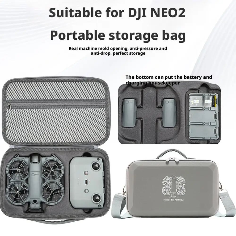 DJI Neo 2 Carrying Case Shockproof Drone Travel Case With Hard Shell Organization 1