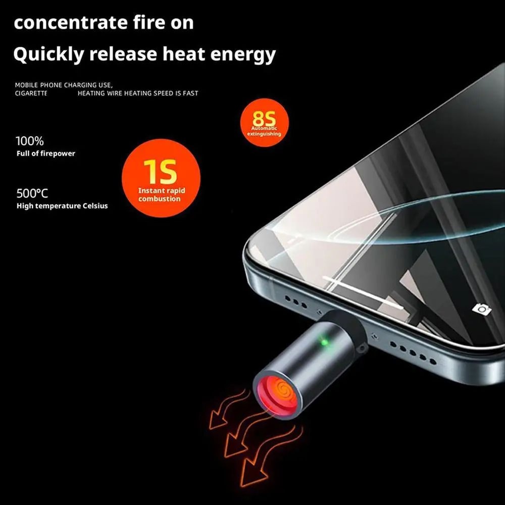 USBC Windproof Electric Lighter Mini TypeC Igniter For Car Travel 4