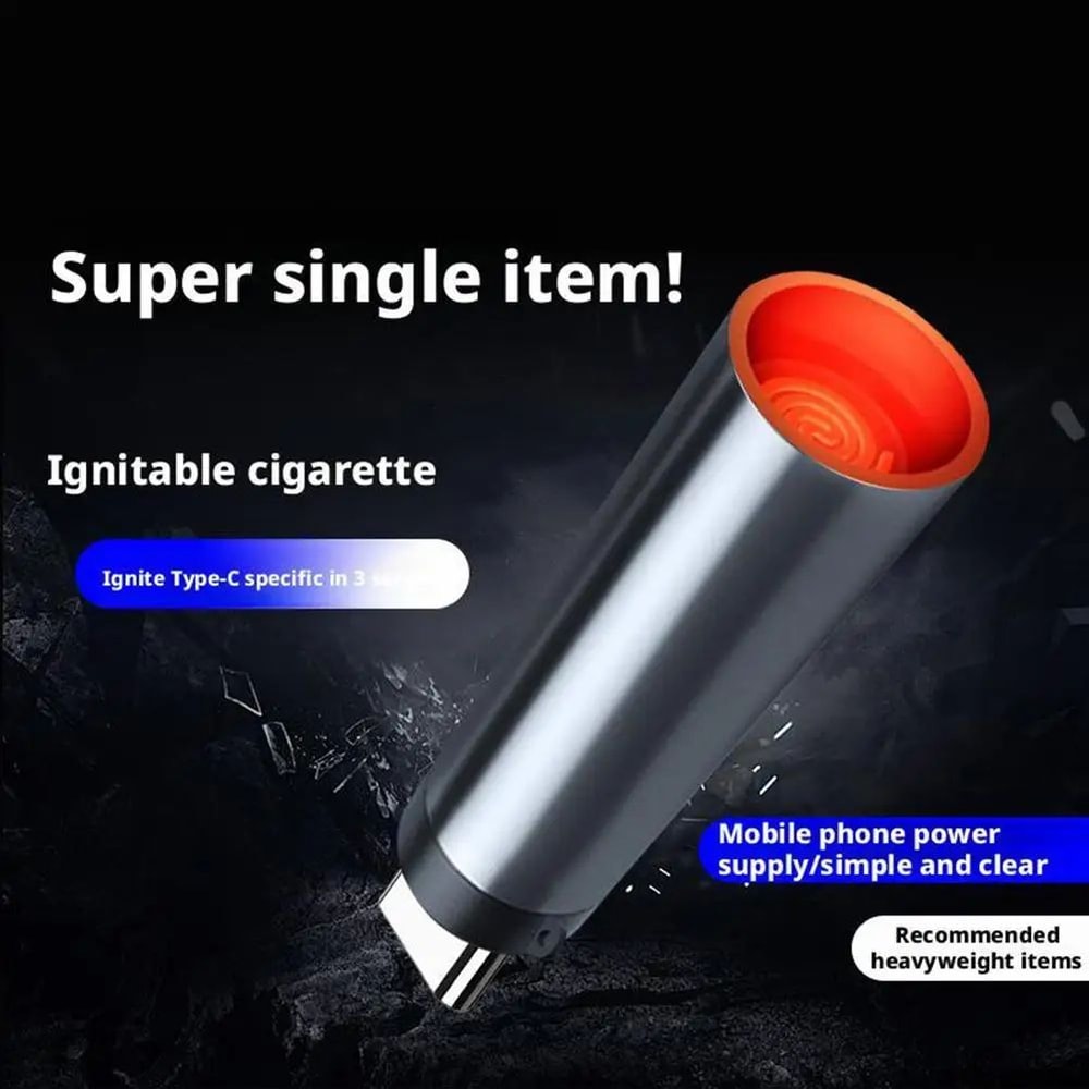 USBC Windproof Electric Lighter Mini TypeC Igniter For Car Travel 5