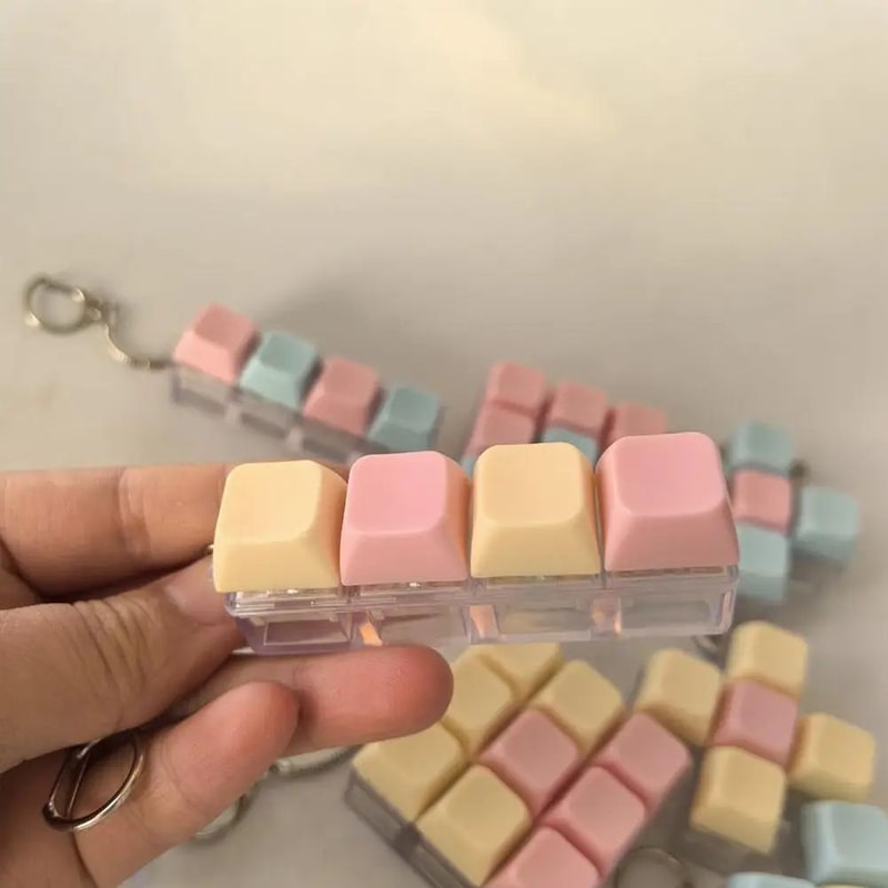 9Key Keyboard Fidget Toy Fidget Keychain Mechanical Switch Tester 2