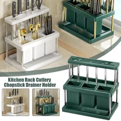 cutlery organizer desktop utensil holder with drainage large-capacity silverware drying rack