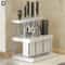 Cutlery Organizer Desktop Utensil Holder With Drainage LargeCapacity Silverware Drying Rack 9