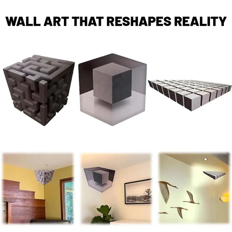 Impossible Corner 3D Optical Illusion Corner Wall Decal Peel And Stick Wall Art 1