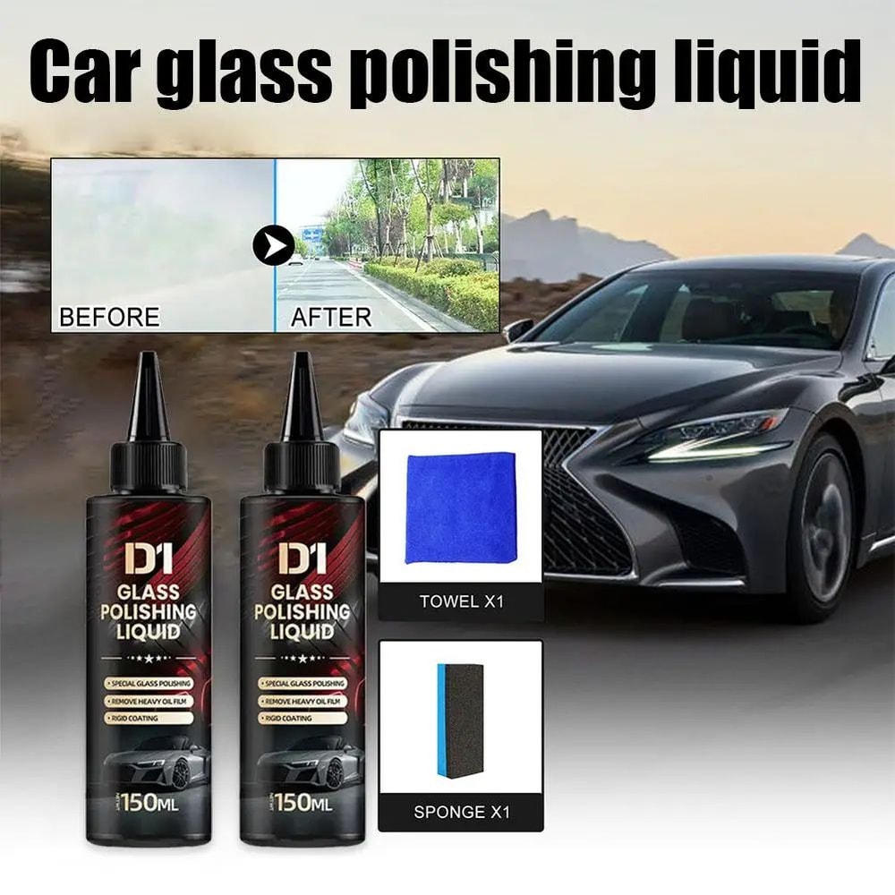 Car Glass Clarity Polish Kit Oil Film Remover Water Spot Light Scratch Repair Auto Glass Polish 0