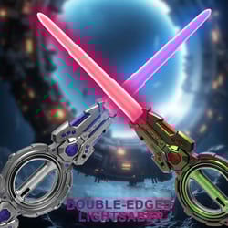 retractable double-blade led light sword with sound and color modes