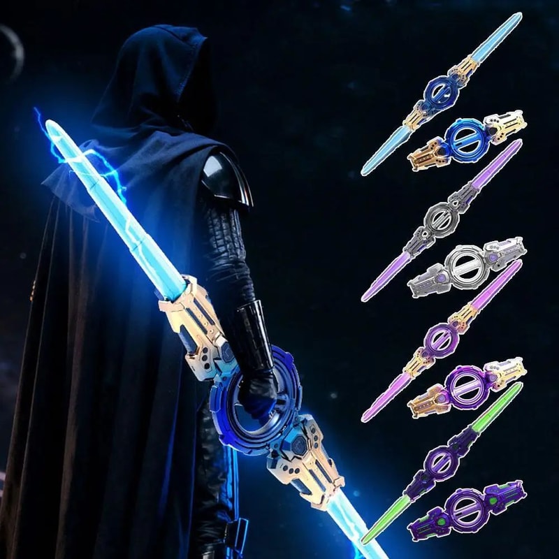 Retractable DoubleBlade LED Light Sword With Sound And Color Modes 3