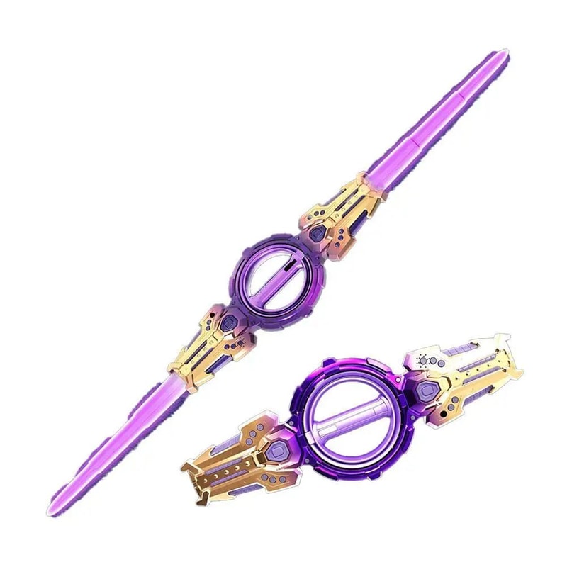 Retractable DoubleBlade LED Light Sword With Sound And Color Modes 7