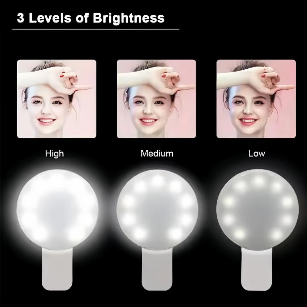 USB Rechargeable Clip On Phone Ring Light For Selfies And Livestreams Portable LED Fill Light For P 4