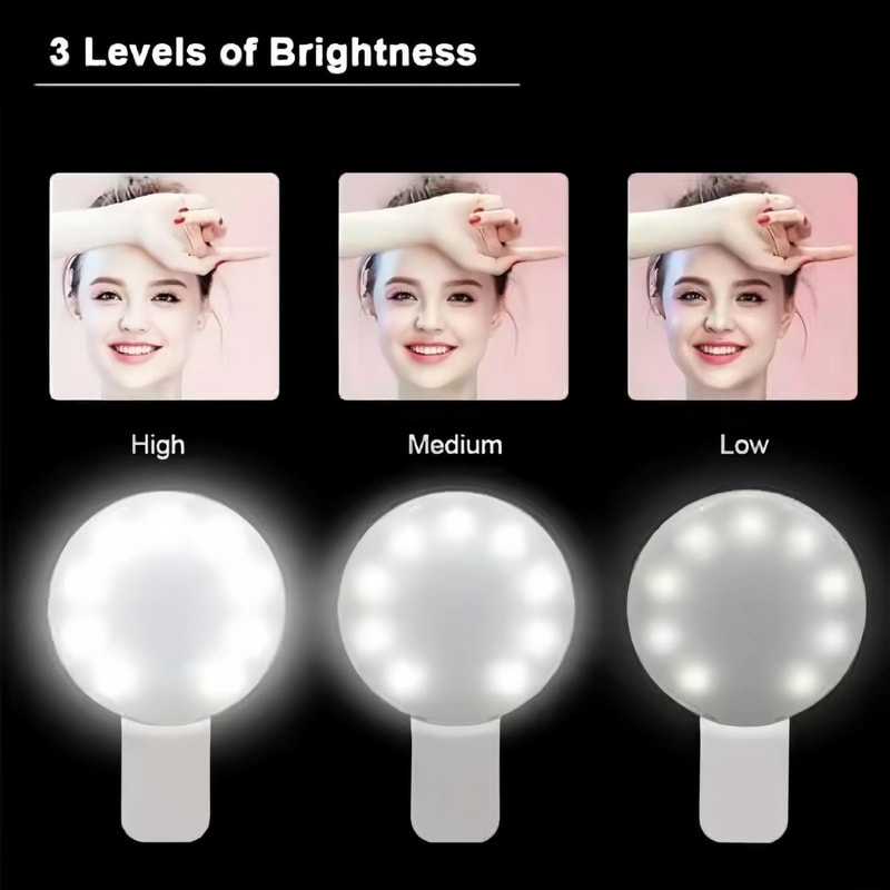 USB Rechargeable Clip On Phone Ring Light For Selfies And Livestreams Portable LED Fill Light For P 4