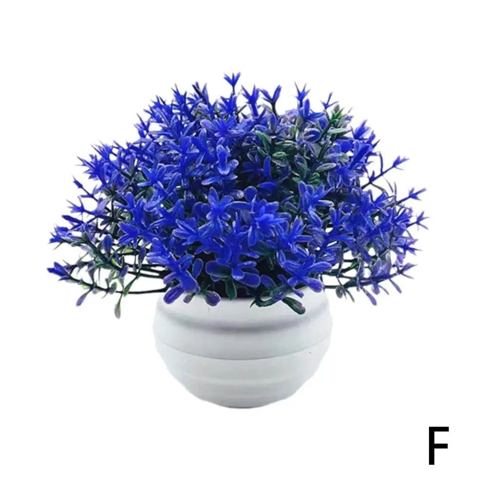 Mini Faux Bonsai Face Pot Desk Decor For Home Office Tabletop 9