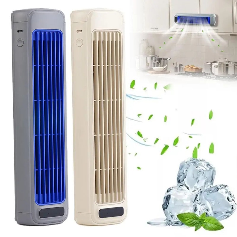 Wall Mounted Fan Portable Air Cooler Rechargeable Mini Air Conditioner For Kitchen Bathroom Car 1