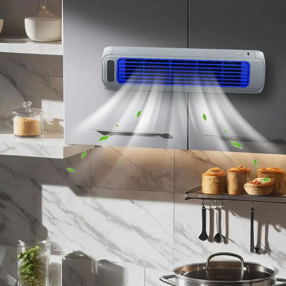 Wall Mounted Fan Portable Air Cooler Rechargeable Mini Air Conditioner For Kitchen Bathroom Car 2