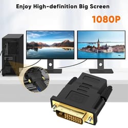 1080p dvi-d 24+1 to hdmi adapter, bidirectional gold-plated video converter for pc, monitor, tv, projector