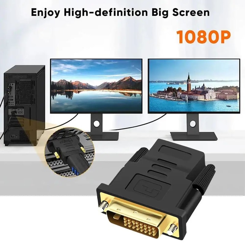 1080p DVID 241 To HDMI Adapter Bidirectional GoldPlated Video Converter For PC Monitor TV Projector 0
