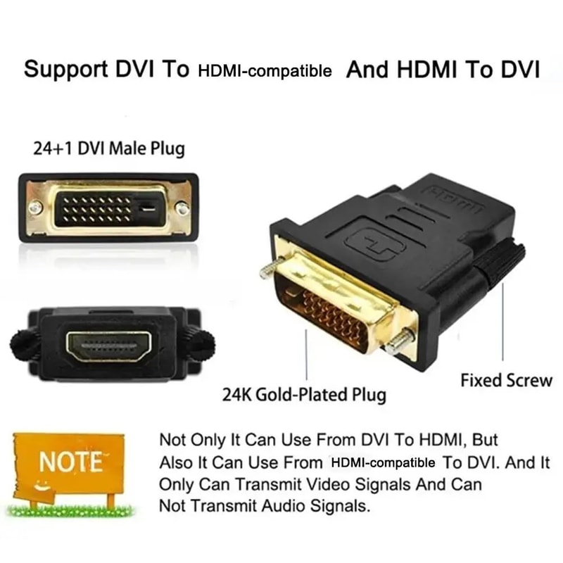 1080p DVID 241 To HDMI Adapter Bidirectional GoldPlated Video Converter For PC Monitor TV Projector 3