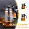 Heat Resistant Glass Teapot Set With Infuser Drum Shape Clear Tea Pot For Home Office 0