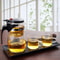Heat Resistant Glass Teapot Set With Infuser Drum Shape Clear Tea Pot For Home Office 2