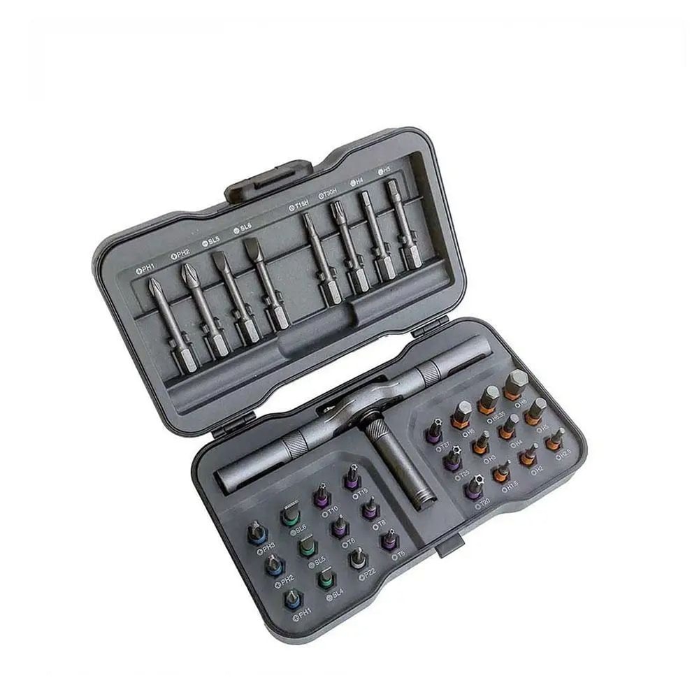 32in1 Ratcheting MultiBit Screwdriver Set With Magnetic Bits And S2 Steel 1