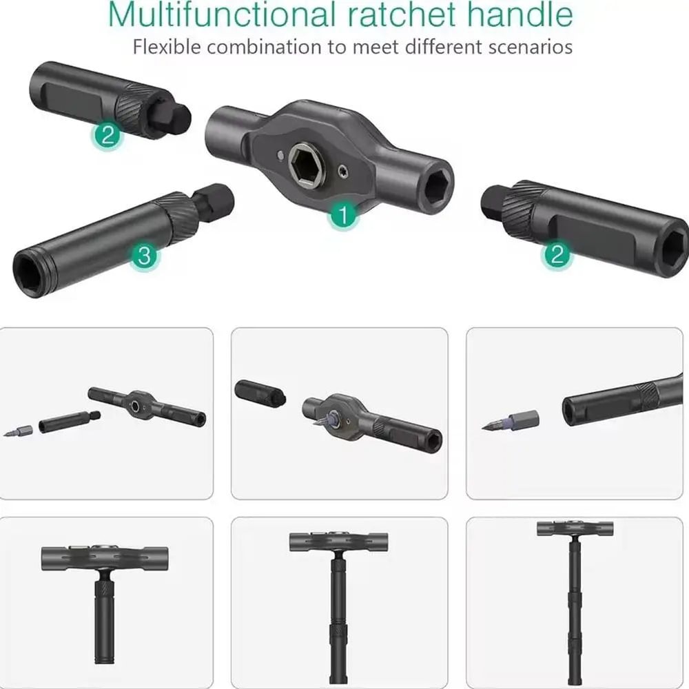 32in1 Ratcheting MultiBit Screwdriver Set With Magnetic Bits And S2 Steel 2