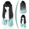 Muichiro Tokito Cosplay Wig BlacktoCyan Gradient HeatResistant Synthetic Anime Wig 4
