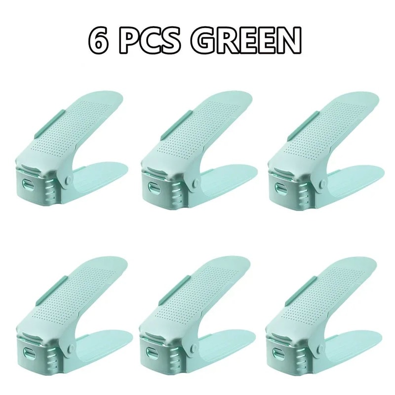 Adjustable Shoe Slots Organizer Set Double Layer Shoe Space Saver For Closet Cabinet 7