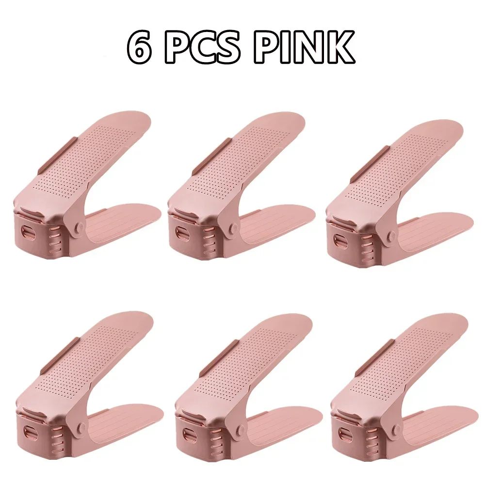 Adjustable Shoe Slots Organizer Set Double Layer Shoe Space Saver For Closet Cabinet 8