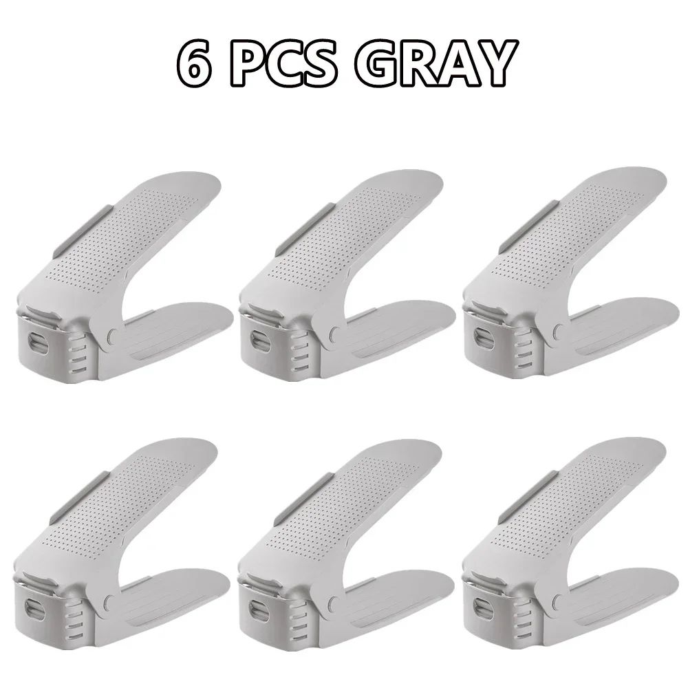 Adjustable Shoe Slots Organizer Set Double Layer Shoe Space Saver For Closet Cabinet 9