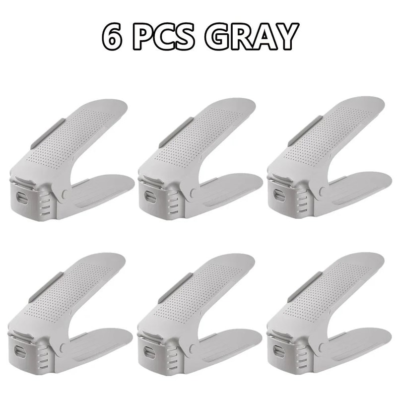 Adjustable Shoe Slots Organizer Set Double Layer Shoe Space Saver For Closet Cabinet 9