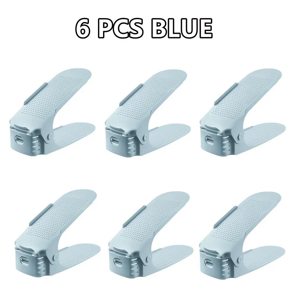 Adjustable Shoe Slots Organizer Set Double Layer Shoe Space Saver For Closet Cabinet 10