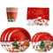 Christmas Party Tableware Set 10Pack Disposable Paper Plates And Cups With Napkins Banner Decor 0