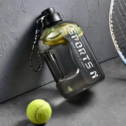 hydration tracker large capacity sports bottle with time markers & straw lid