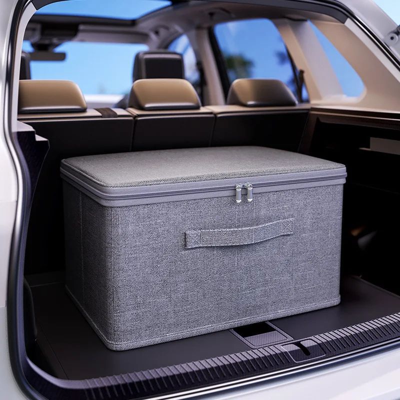 Foldable Storage Box With Lid Large Quilt Clothes Organizer Under Bed Fabric Storage Bin 4