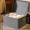 Foldable Storage Box With Lid Large Quilt Clothes Organizer Under Bed Fabric Storage Bin 6