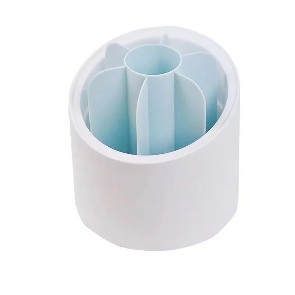 360 Rotating Makeup Brush Holder With Lid Dustproof Makeup Organizer Cosmetic Storage Box For Van 8