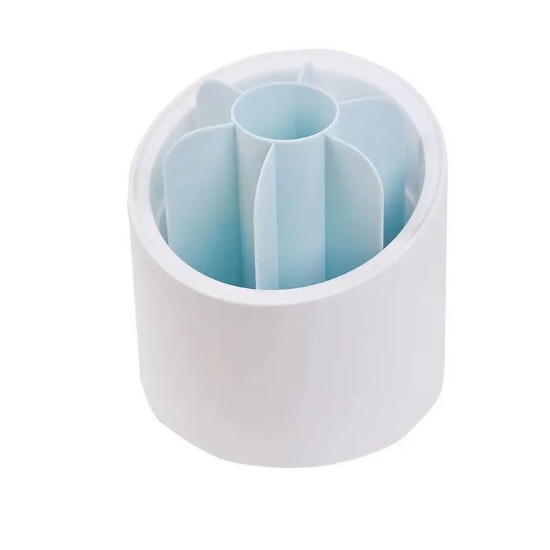 360 Rotating Makeup Brush Holder With Lid Dustproof Makeup Organizer Cosmetic Storage Box For Van 8